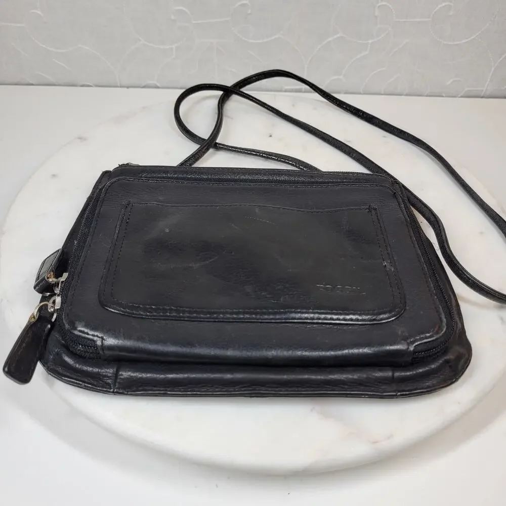 VTG Fossil Black Pebbled Leather‎ Purse 9